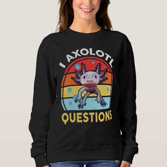 I Axolotl Frågar Kids Manar Kvinnor Retro Ambystom T Shirt (Framsida)
