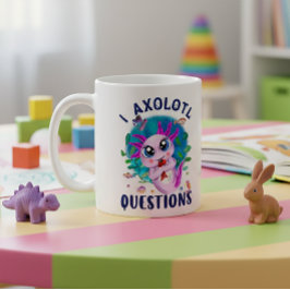 I Axolotl-frågorna, Axolotl Kawaii-Rosan Kaffemugg