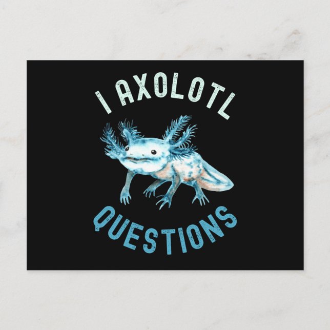I Axolotl-frågorna, Cute Funny Axolotl Vykort (Framsida)