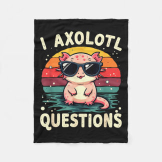 I Axolotl Questions Cute Funny Retro Sunset Design Fleecefilt