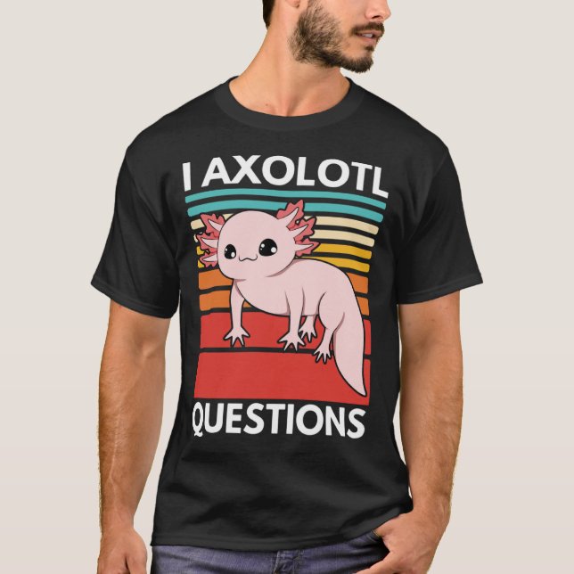 I Axolotl Questions Cute Youth Kids Retro 90s Vint T Shirt (Framsida)