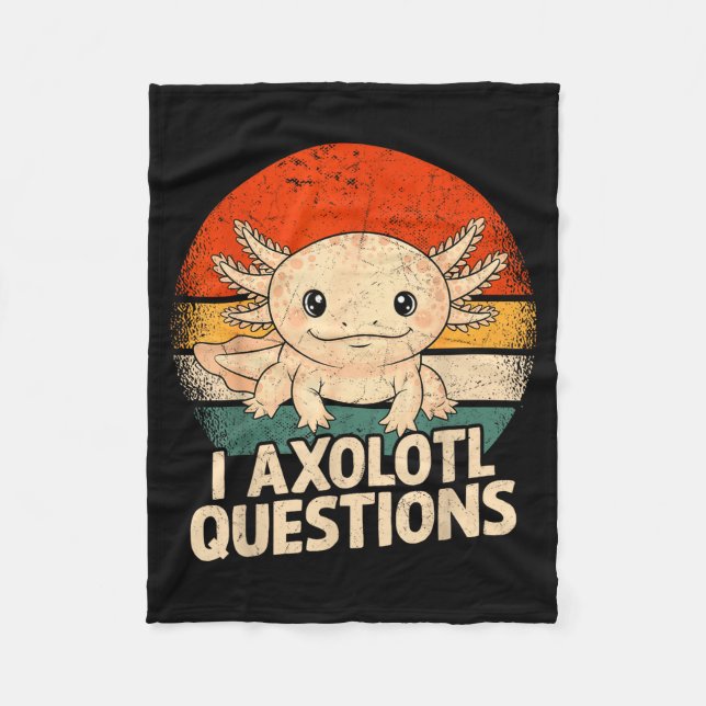I Axolotl Questions Shirt Adults Youth Kids Retro  Fleecefilt (Framsidan)