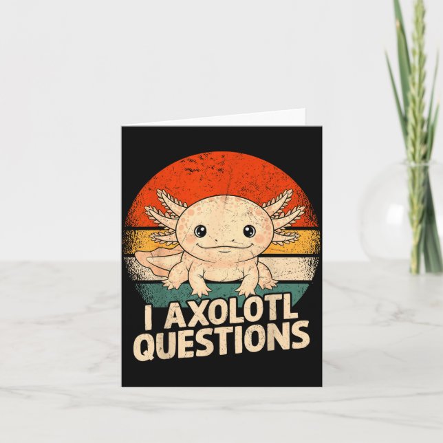 I Axolotl Questions Shirt Adults Youth Kids Retro  Kort (Framsida)