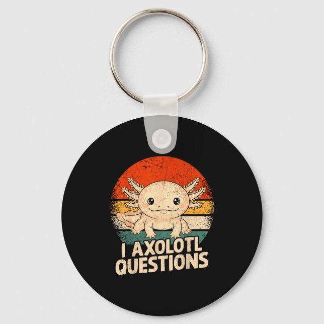 I Axolotl Questions Shirt Adults Youth Kids Retro  Nyckelring (Framsida)