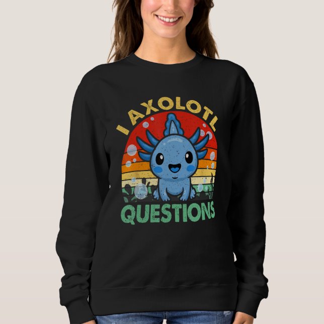 I Axolotl Questions Shirt Kids Youth Boys Cute Fun T Shirt (Framsida)