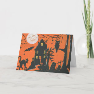 I B Borta Vintage Halloween-vykort Kort