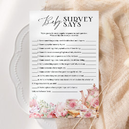 I baby Feud Survey står Blommigt Tea Baby Shower G