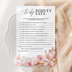I baby Feud Survey står Blommigt Tea Baby Shower G
