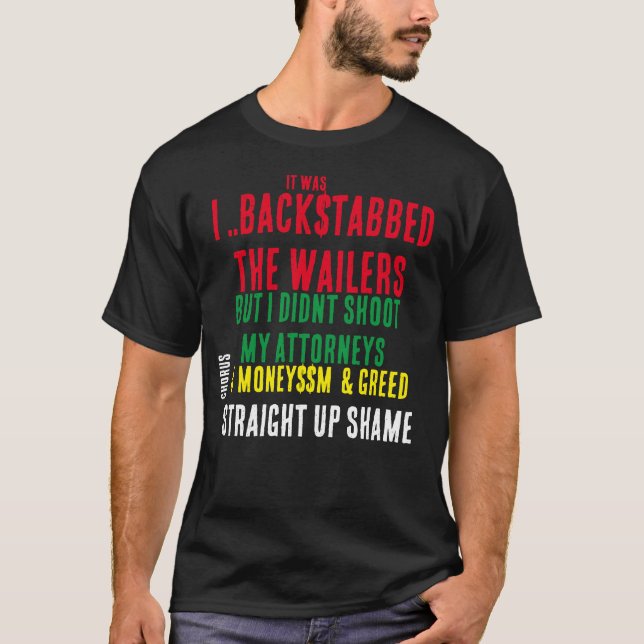 I BACKSTAB.. Grundläggande Mörk T-Shirt (Framsida)