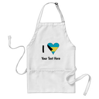 I (Bahamian Flagga Heart Kärlek) Er text Förkläde