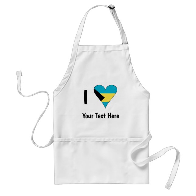 I (Bahamian Flagga Heart Kärlek) Er text Förkläde (Framsidan)