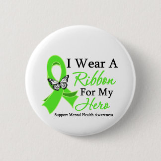I Bära A Ribbon Hero Mental Health Awareness Knapp