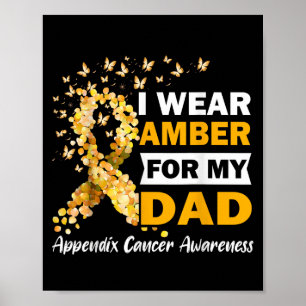 I Bära Amber for My Pappa Tillägg Cancer Awareness Poster