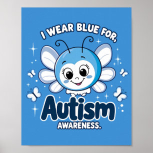 I bära blå för autismmedvetenhet poster