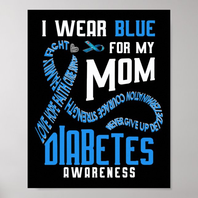 I bära blå för min medvetenhet om mamma-diabetes poster (Framsidan)