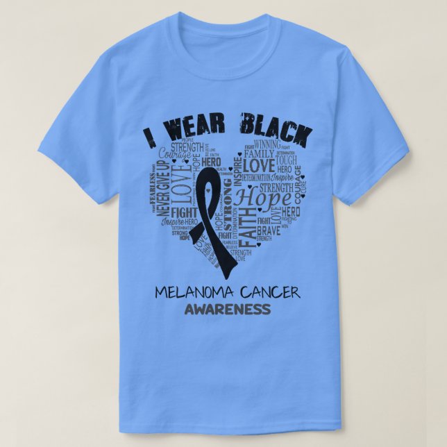 I Bära Black for Melanoma Cancer Awareness Faith H T Shirt (Design framsida)