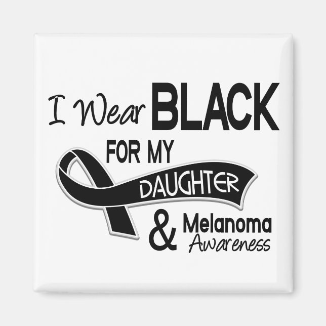 I Bära Black for My Dotter 42 Melanoma Magnet (Framsidan)