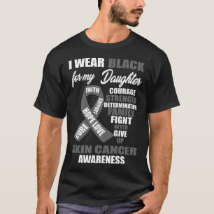 I Bära Black Skin Cancer Awareness T Shirt