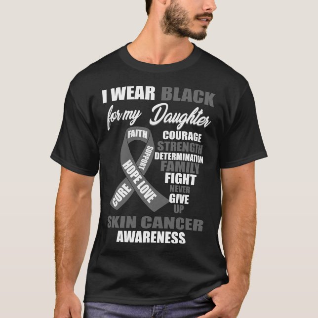 I Bära Black Skin Cancer Awareness T Shirt (Framsida)