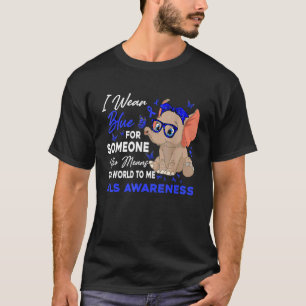 I Bära Blue Als Awareness Glasses Elephant T Shirt