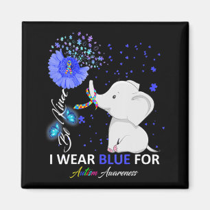 I Bära Blue Autism Awareness Elephant Autism Awar Magnet