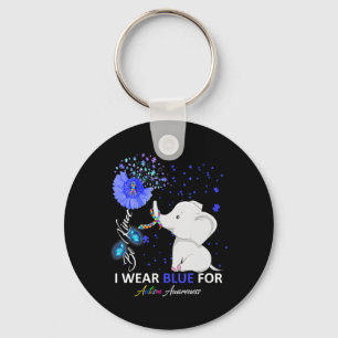 I Bära Blue Autism Awareness Elephant Autism Awar Nyckelring