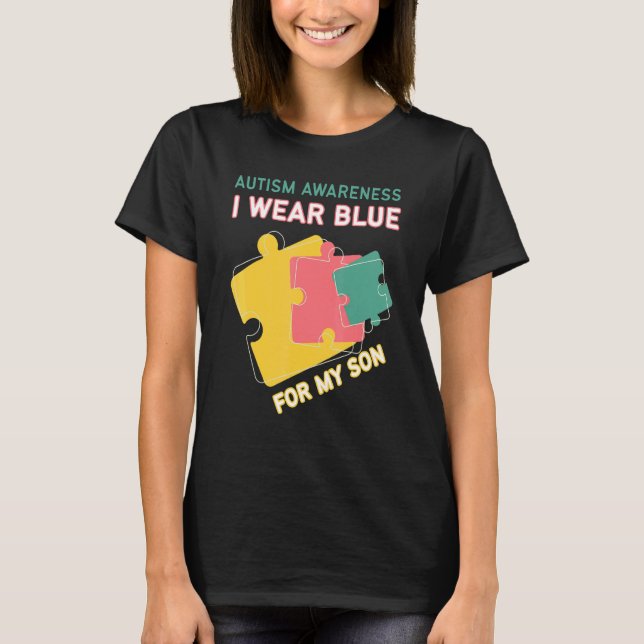 I Bära Blue Autism Awareness Hope Kärlek Autism 4 T Shirt (Framsida)