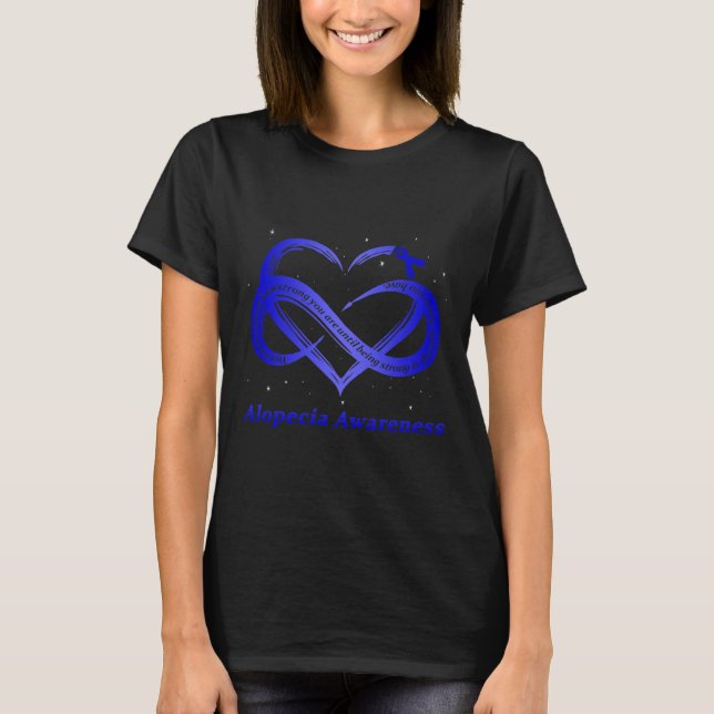 I Bära Blue for Alopecia Awareness Warrior T Shirt (Framsida)