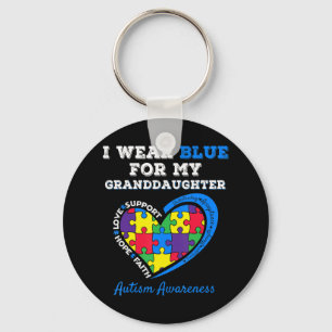 I Bära Blue for Autism Awareness Family Matching  Nyckelring