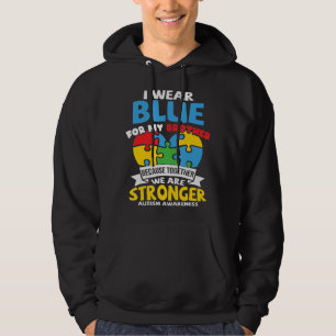 I Bära Blue for Autism Awareness Family Matching T Hoodie