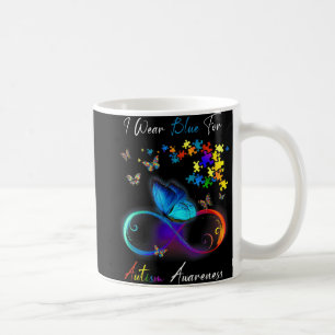 I Bära Blue for Autism Awareness Puzzle Mamma Papp Kaffemugg