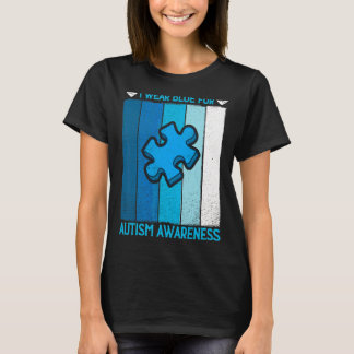 I Bära Blue for Autism Awareness Puzzle Vintage Mo T Shirt