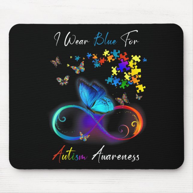 I Bära Blue for Autism Awareness shirt Puzzle Mamm Musmatta (Framsidan)