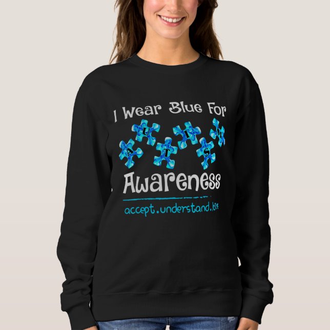 I Bära Blue For Awareness Accstand Kärlek T Shirt (Framsida)