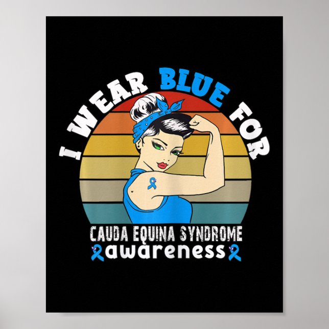 I Bära Blue for Cauda Equina Syndrome Awareness Poster (Framsidan)