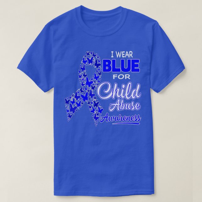 I Bära Blue for Child Abuse Awareness T Shirt (Design framsida)