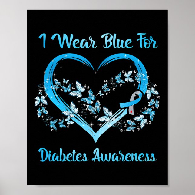 I Bära Blue for Diabetes Awareness Mors dag Ch Poster (Framsidan)