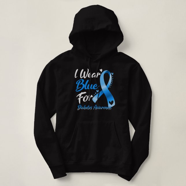 I Bära Blue for Diabetes Awareness T Shirt (Design framsida)