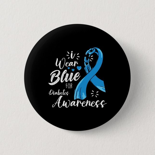 I Bära Blue för diabetes typ 1 Knapp (Framsida)