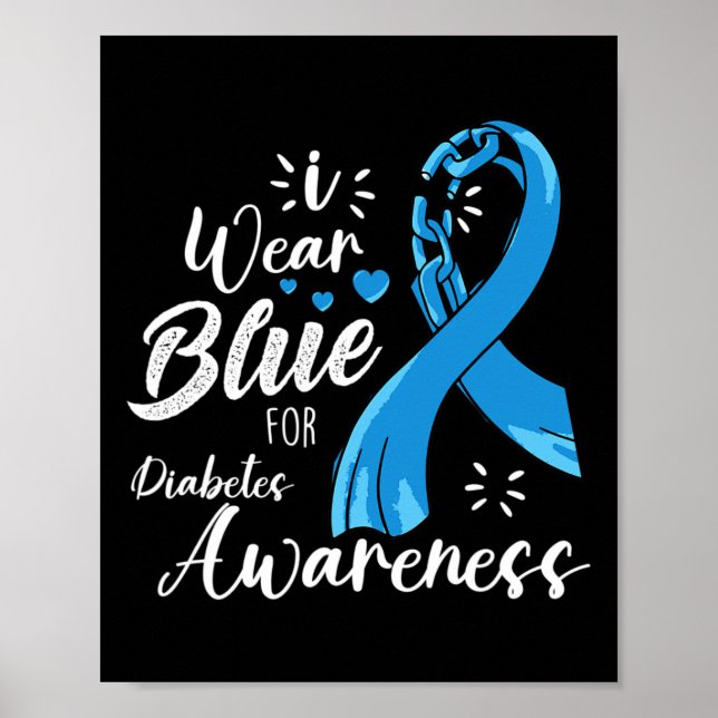 I Bära Blue för diabetes typ 1 Poster (Framsidan)