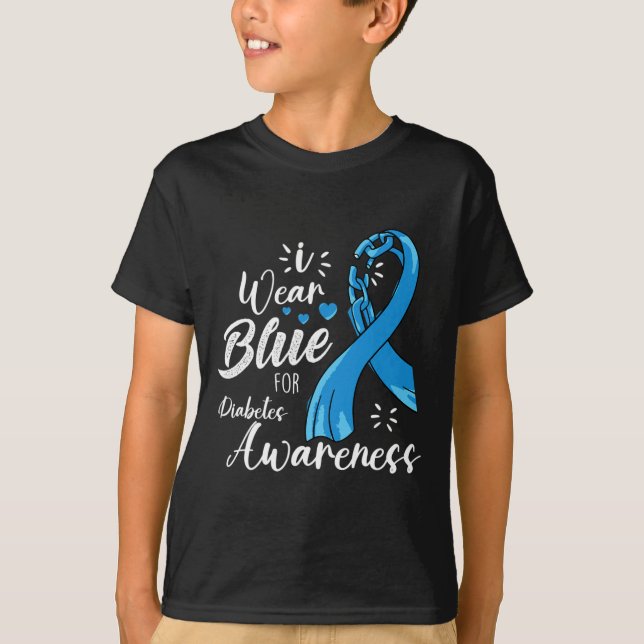 I Bära Blue för diabetes typ 1 T Shirt (Framsida)