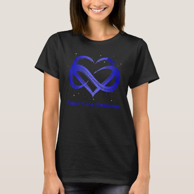I Bära Blue for Foster Care Awareness Warrior T Shirt (Framsida)