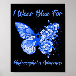 I Bära Blue for Hydrocephalus Awareness Poster
