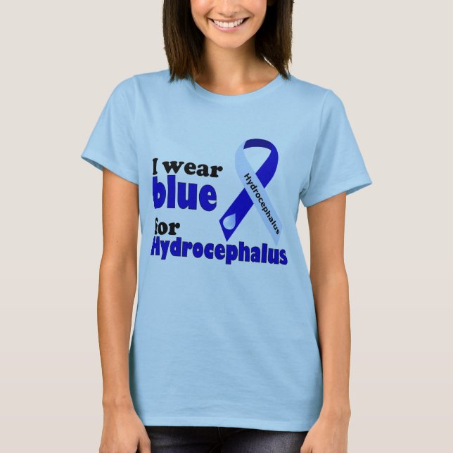 I bära blue för Hydrocephalus T Shirt (Framsida)