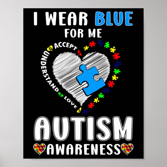 I Bära Blue for Me Autism Awareness Poster (Framsidan)