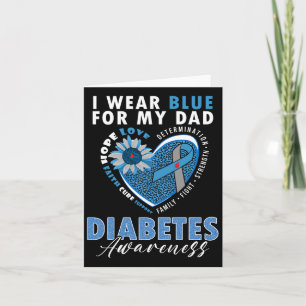 I Bära Blue för Medvetenhet om diabetes Pappa typ Kort