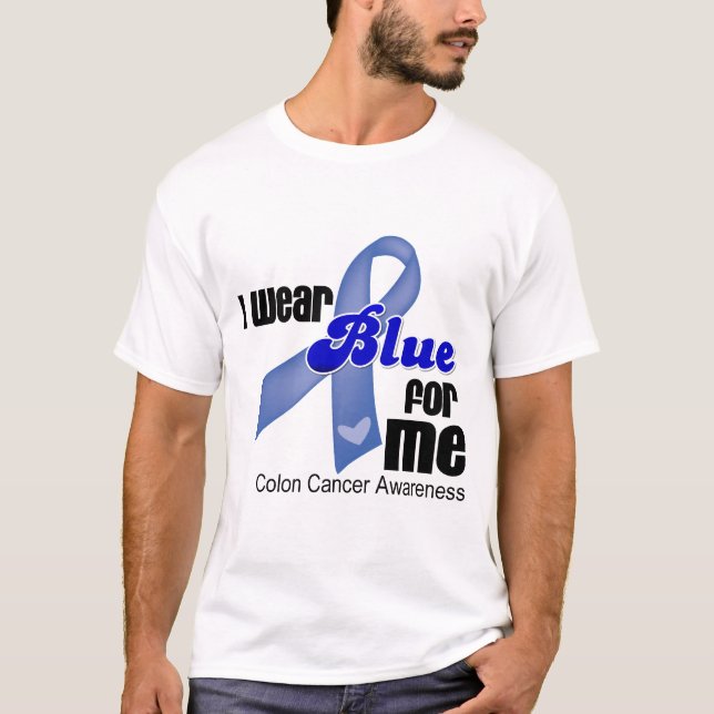 I Bära Blue för mig Colon Cancer T-shirt (Framsida)