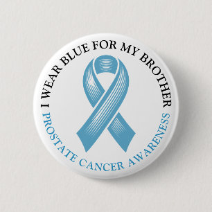 I Bära Blue för min broder Prostate Cancer Ribbon Knapp