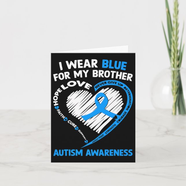 I Bära Blue för min broderautism-medvetenhet Kort (Framsida)