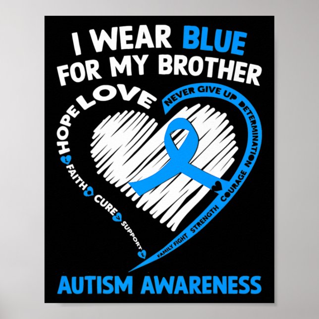 I Bära Blue för min broderautism-medvetenhet Poster (Framsidan)